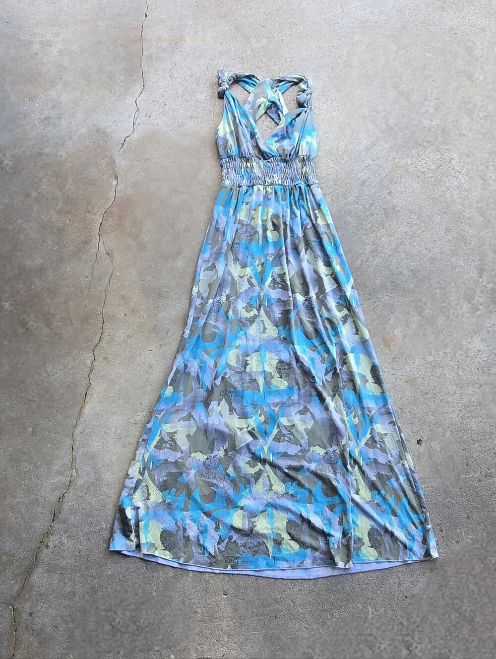 Vtg Apple Bottoms Y2k Halter Video Girl Vixen Maxi Dress Large